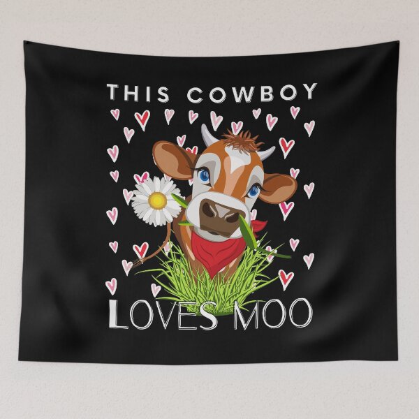 Item preview, Cow/ This Cowboy Loves Moo/ Funny Cow Pun/ Funny Valentines Day designed and sold by Designs By YL.