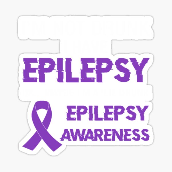 Epilepsy Awareness Purple Ribbon' Sticker