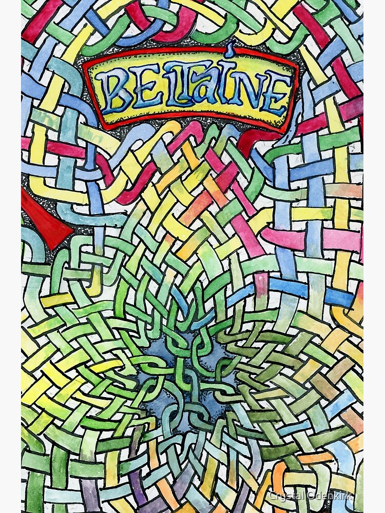 Artwork view, Beltaine with Knotwork Background designed and sold by Crystal Odenkirk