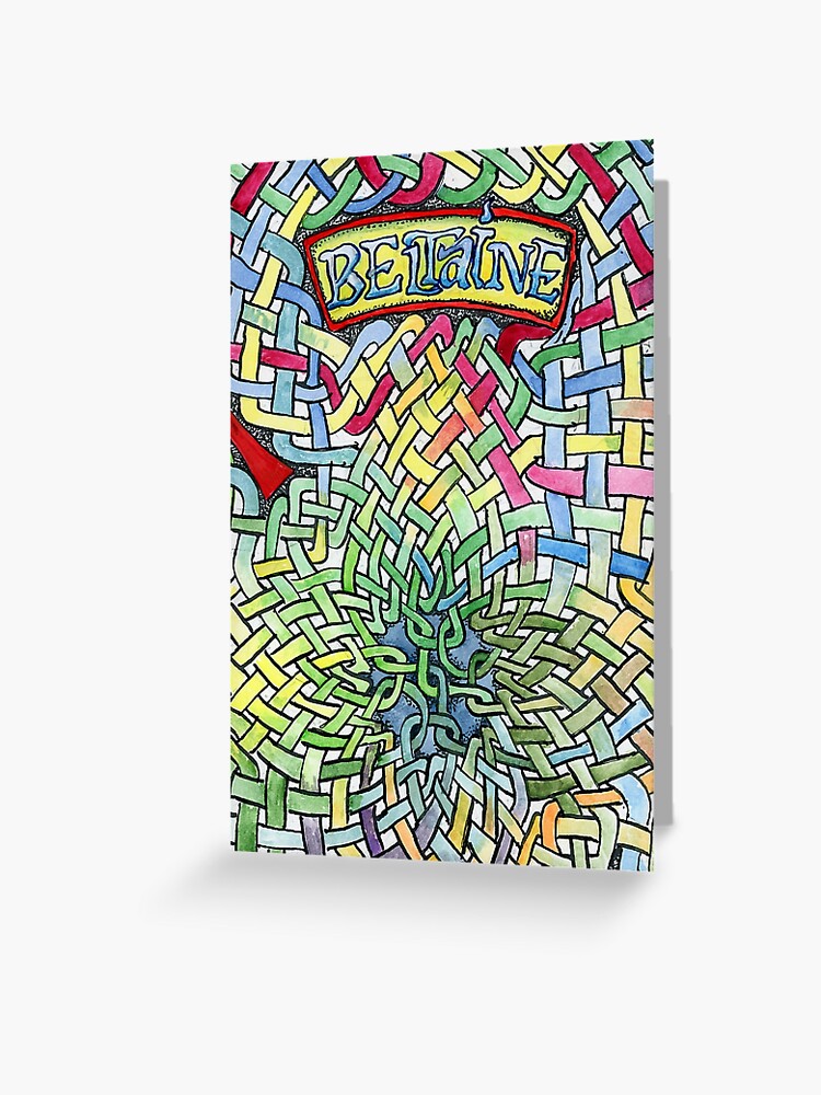 Thumbnail 1 of 2, Greeting Card, Beltaine with Knotwork Background designed and sold by Crystal Odenkirk.