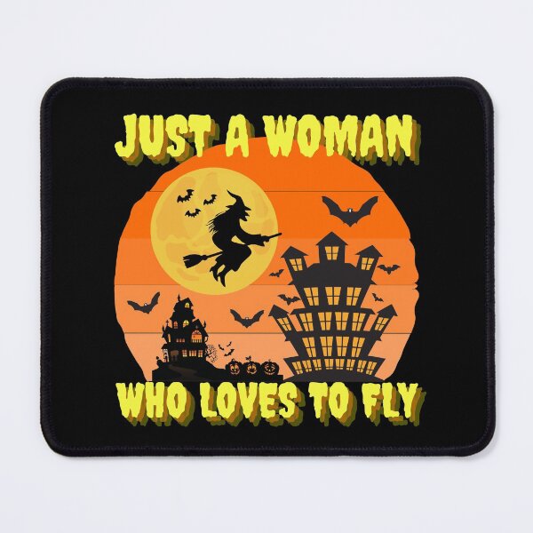 Item preview, Just A Woman Who Loves To Fly- Halloween Spirit - We Are Not Afraid - Vintage Spooky Halloween designed and sold by Sun Sand & Sea Art.