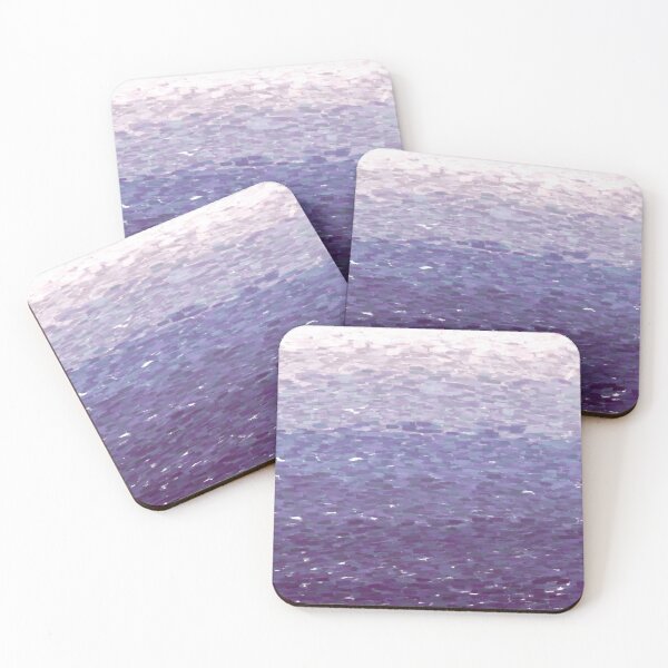 Item preview, Abstract purple monochromatic ombre ocean painting designed and sold by Steph-draws.