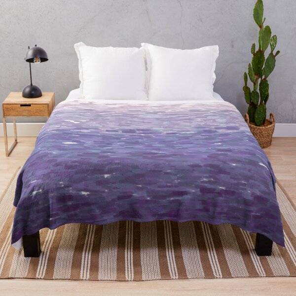 Item preview, Abstract purple monochromatic ombre ocean painting designed and sold by Steph-draws.