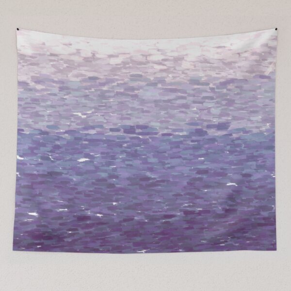 Item preview, Abstract purple monochromatic ombre ocean painting designed and sold by Steph-draws.
