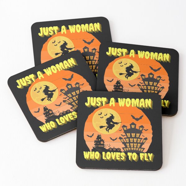 Item preview, Just A Woman Who Loves To Fly- Halloween Spirit - We Are Not Afraid - Vintage Spooky Halloween designed and sold by Sun Sand & Sea Art.
