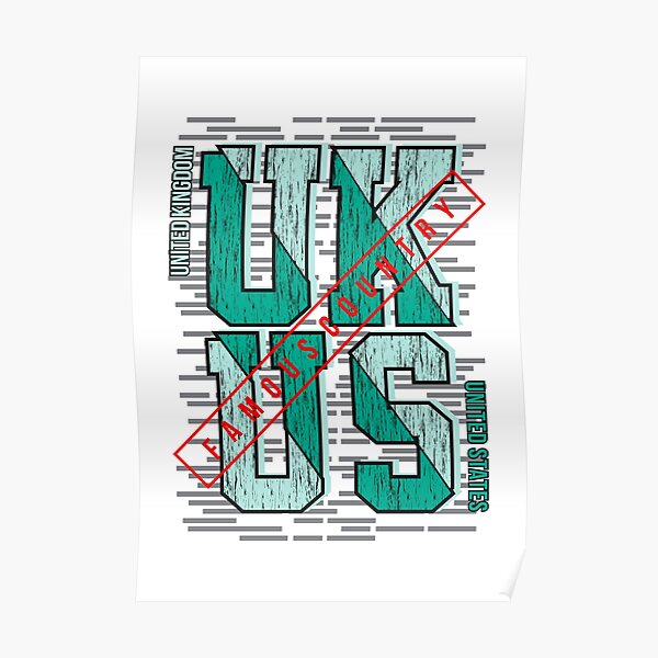 US UK famous country Poster