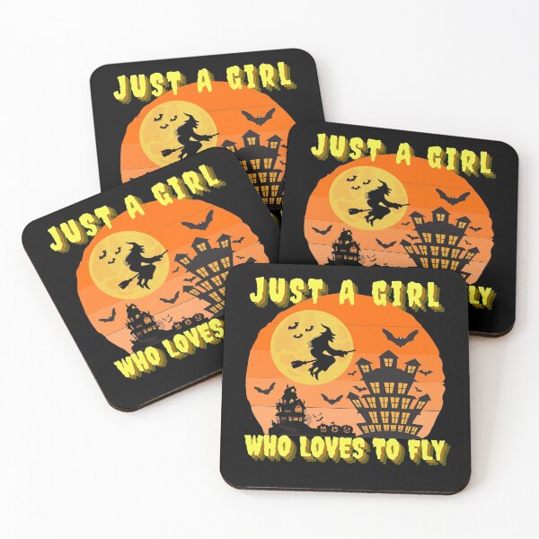 Item preview,  Just A Girl Who Loves To Fly- Halloween Spirit - We Are Not Afraid - Vintage Spooky Halloween designed and sold by Sun Sand & Sea Art.