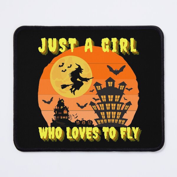 Item preview,  Just A Girl Who Loves To Fly- Halloween Spirit - We Are Not Afraid - Vintage Spooky Halloween designed and sold by Sun Sand & Sea Art.