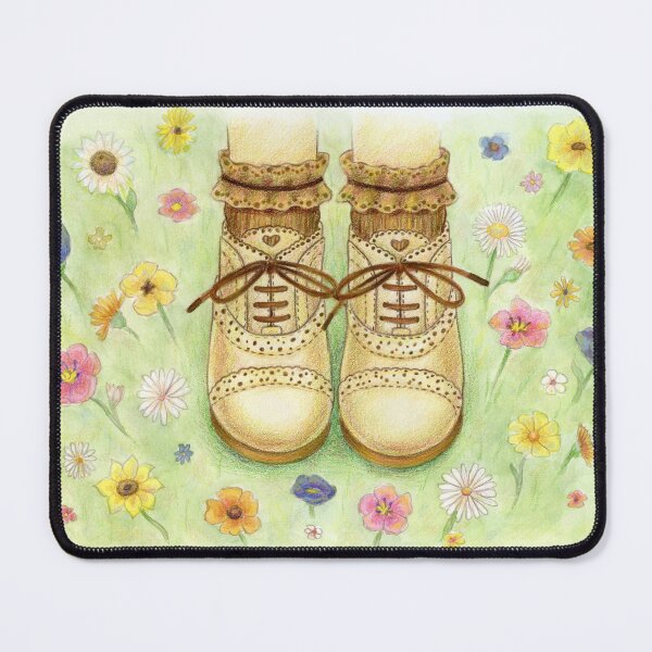 Shoes in Flowers Mouse Pad