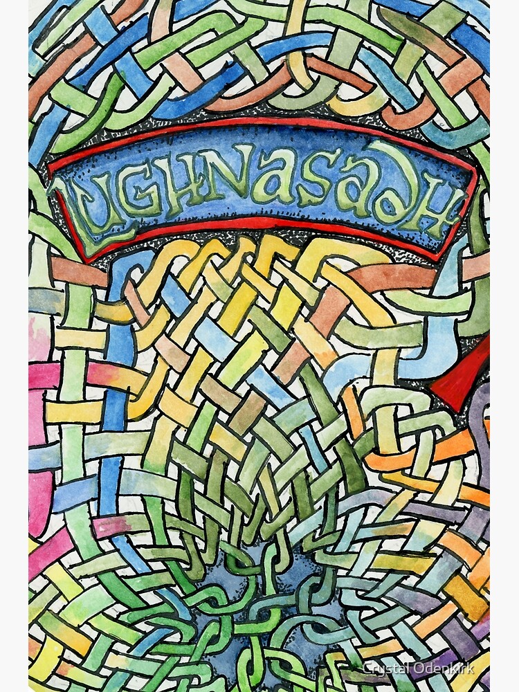 Thumbnail 2 of 2, Greeting Card, Lughnasadh with Knotwork Background designed and sold by Crystal Odenkirk.