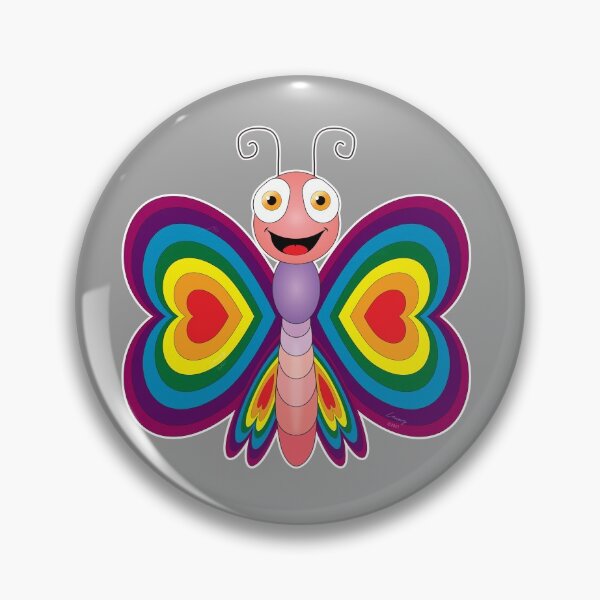 Item preview, Rainbow Butterfly - 7 colours (Centre Justified Image) - RB7(CJI - GREY) designed and sold by DesignsByLawerg.