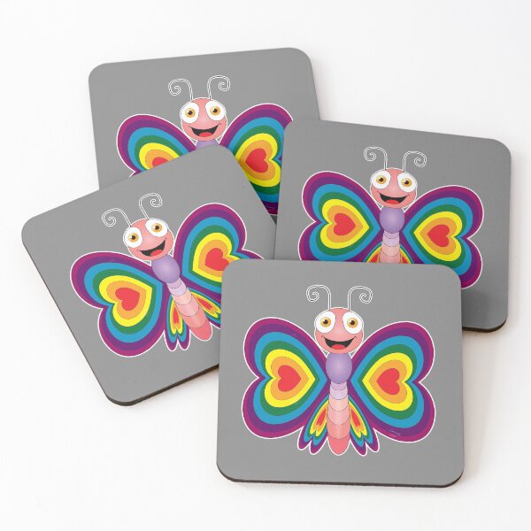 Item preview, Rainbow Butterfly - 7 colours (Centre Justified Image) - RB7(CJI - GREY) designed and sold by DesignsByLawerg.