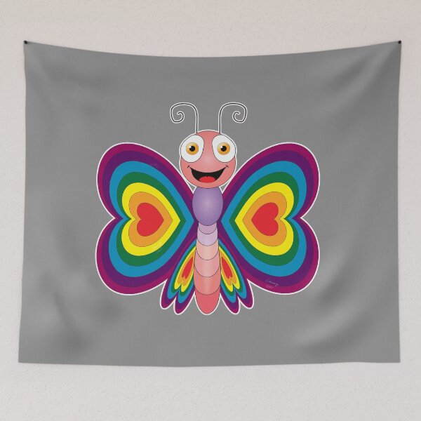 Item preview, Rainbow Butterfly - 7 colours (Centre Justified Image) - RB7(CJI - GREY) designed and sold by DesignsByLawerg.
