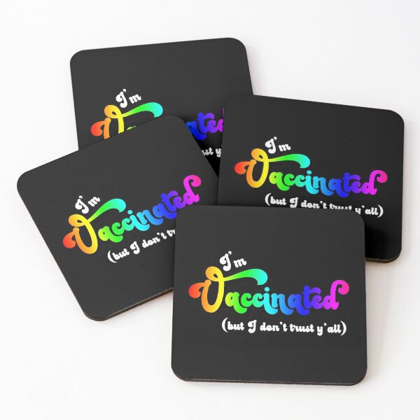 Item preview, Rainbow I'm Vaccinated But I Don't Trust Y'all Super Retro Design designed and sold by Bumblefuzzies.