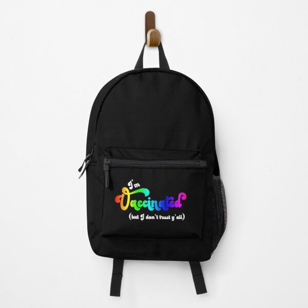 Item preview, Rainbow I'm Vaccinated But I Don't Trust Y'all Super Retro Design designed and sold by Bumblefuzzies.