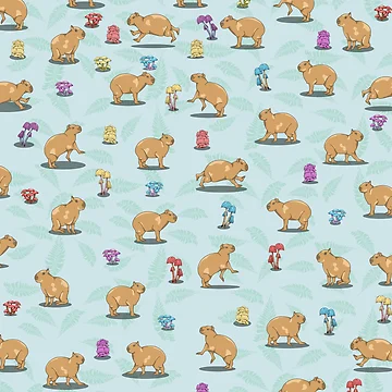 Artwork thumbnail, Capybara Pattern by ekpatterns
