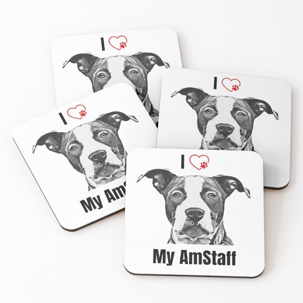 Item preview, I Love My AmStaff designed and sold by NiftyTees.