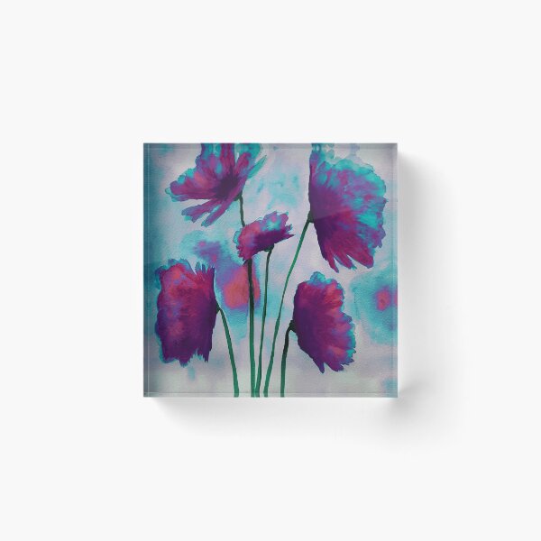 Item preview, Flowers abstract purple blue designed and sold by Moonyflower.