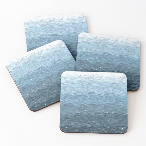 Item preview, Abstract blue monochromatic ombre ocean painting designed and sold by Steph-draws.