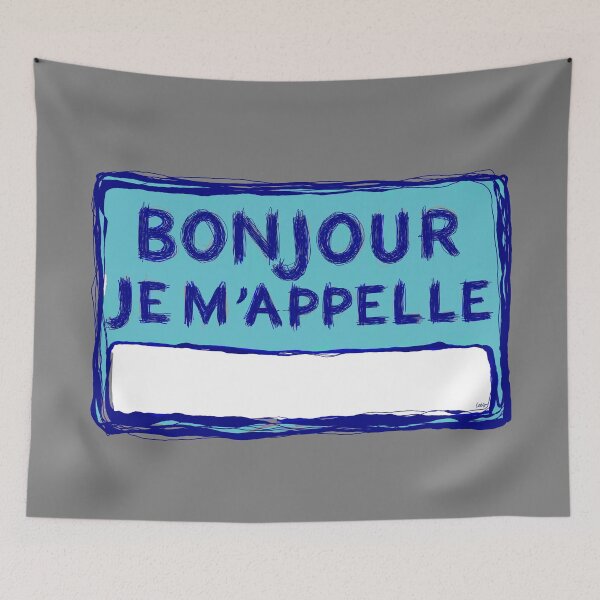 Aperçu de l'œuvre Bonjour, je m'appelle... (bleu) créée et vendue par MentaLee.