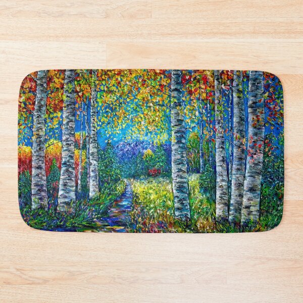 Item preview, Nocturne Blue Palette Knife Aspen Trees - A Textured Masterpiece designed and sold by Rocky Mountain Artistry.