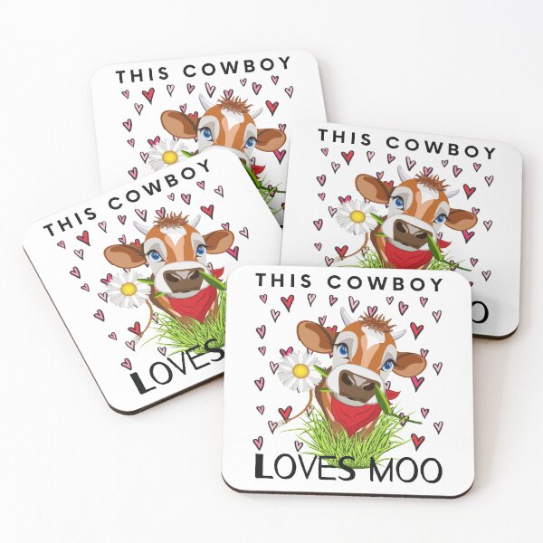Item preview, Cow/ This Cowboy Loves Moo/ Funny Cow Pun/ Funny Valentines Day designed and sold by Designs By YL.