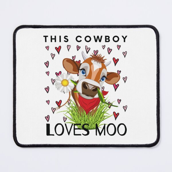 Item preview, Cow/ This Cowboy Loves Moo/ Funny Cow Pun/ Funny Valentines Day designed and sold by Designs By YL.