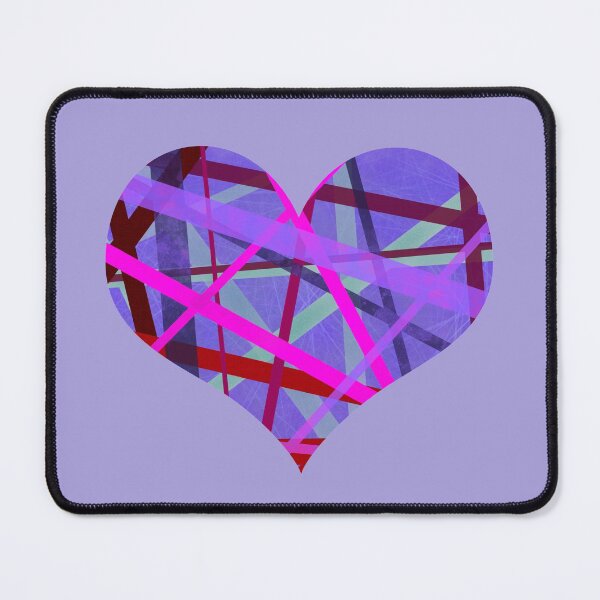 Item preview, Shade of Pink Lines Pattern Heart Shape designed and sold by AMSonArt.