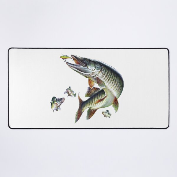 Muskie Fishing Mouse Pad DIY Print Muskie Muskellunge Fish Fishing Lures  Perch Yellow Perch Collage - AliExpress