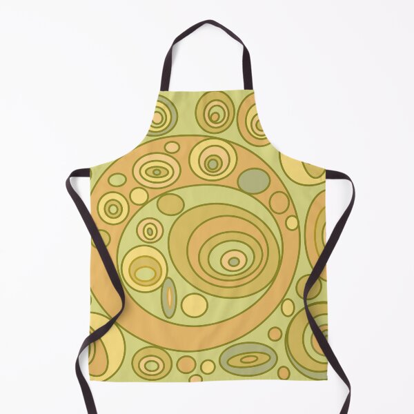 Item preview, Retro Circles Olive Tangerine designed and sold by ArtMeetsPizza.