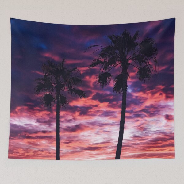 Item preview, Palm Tree On Pink Coral and Purple Summer Sunset designed and sold by SoniaGreenwood.