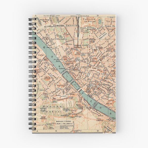 Item preview, Florence Map 1896 designed and sold by abbazabba.