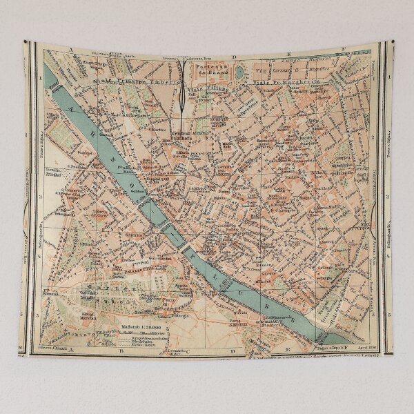 Item preview, Florence Map 1896 designed and sold by abbazabba.
