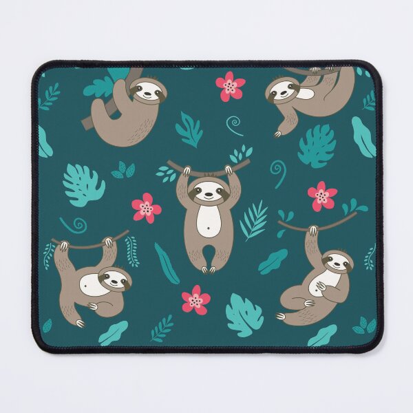 Item preview, Happy Sloth With Tropical Leaves Pattern designed and sold by KarolinaPaz.