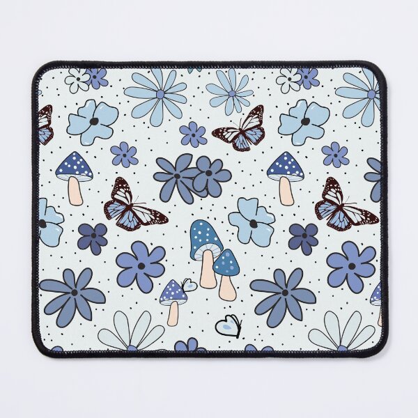 Item preview, Light Blue Flowers Butterflies and Mushrooms Cottagecore Aesthetic designed and sold by Alice-Mills.