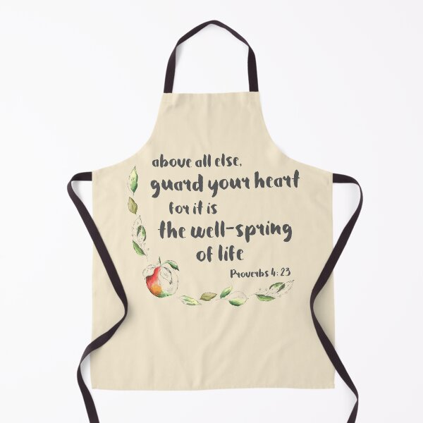 Item preview, Christian Bible verse: Above all else, guard your heart (with apple illustration) designed and sold by Ofeefee.