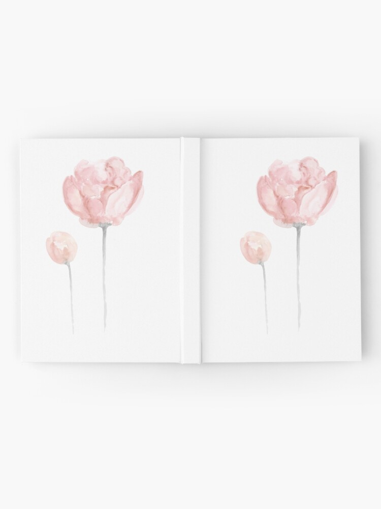 Pink Peonies Watercolor Painting Abstract Flower Drawing Poster Hardcover Journal By Asiaszmerdt Redbubble
