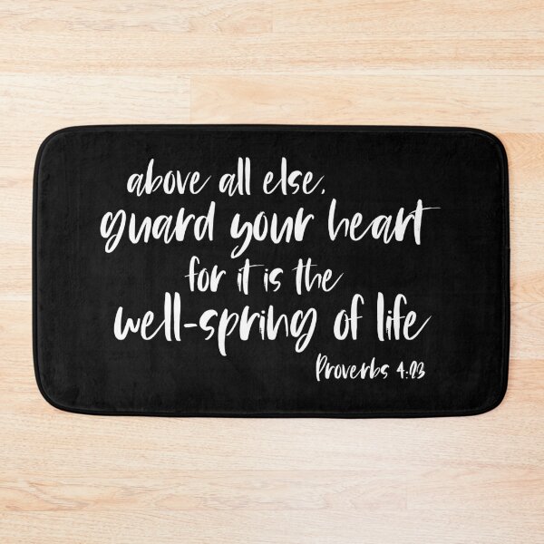 Item preview, Christian Bible Verse: Above all else, guard your heart (white text) designed and sold by Ofeefee.