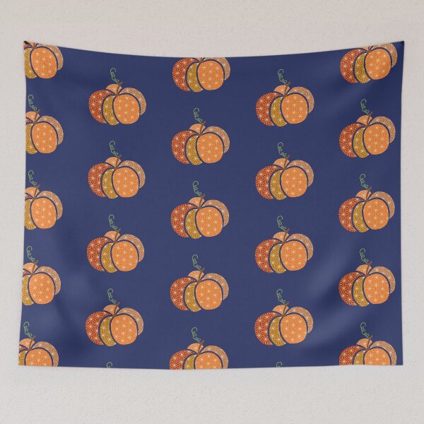 Item preview, Pumpkin Japanese pattern plaid Autumn Halloween Thanksgiving designed and sold by sunnyhou.