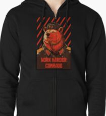 Vote Soviet bear - russian bear meme Zipped Hoodie