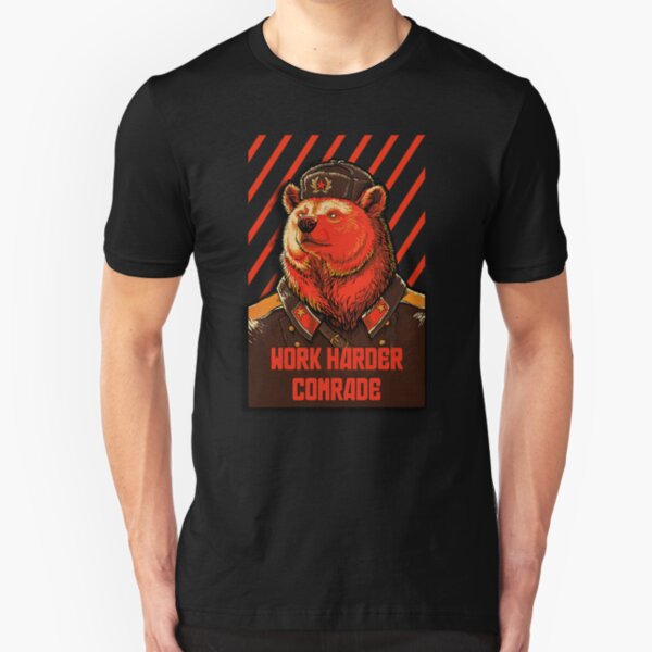 Vote Soviet bear - russian bear meme Slim Fit T-Shirt