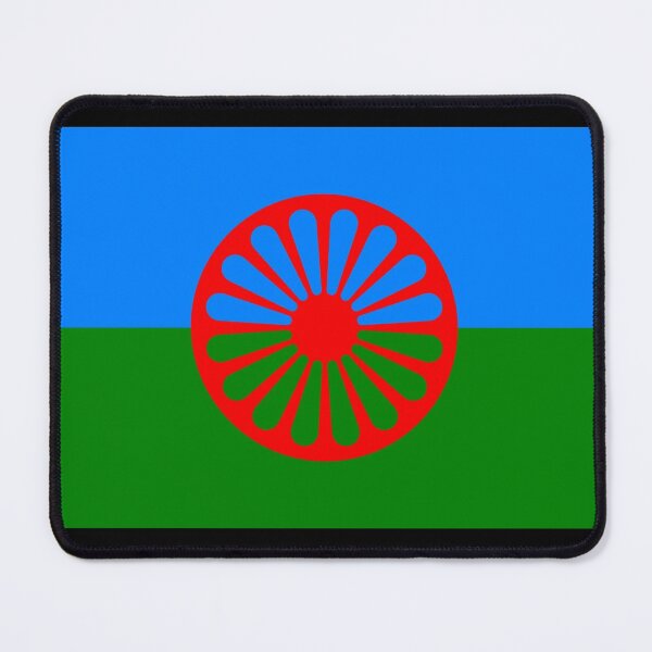 2x autocollant sticker rond cocarde drapeau roms romani gitan tzygane