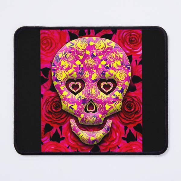 Item preview, pink skull on red rose halloween  t-shirt, sticker,  skull t-shirt designed and sold by juartshop.