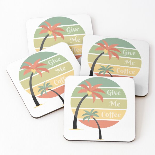 Item preview, Give Me Coffee Relaxing Island with Palm Trees and Sunset designed and sold by Msdm21.
