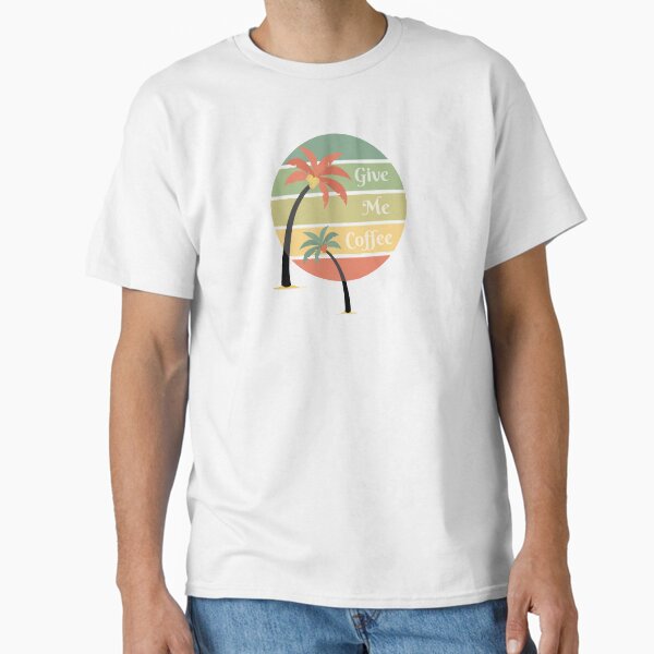 Artikel-Vorschau von Give Me Coffee Relaxing Island mit Palmen und Sonnenuntergang, designt und verkauft von Msdm21.