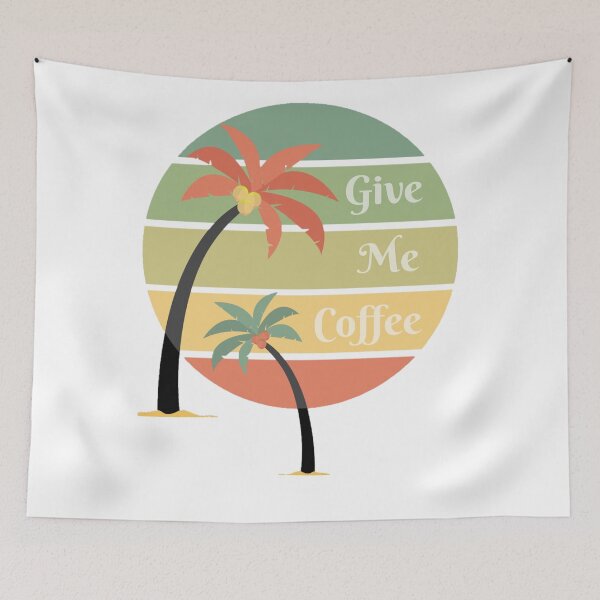 Item preview, Give Me Coffee Relaxing Island with Palm Trees and Sunset designed and sold by Msdm21.