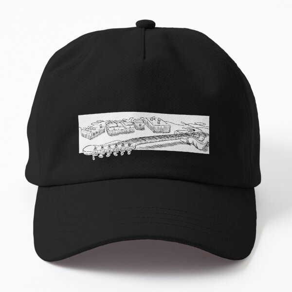 Guitar and Pedals (Black and White) Dad Hat
