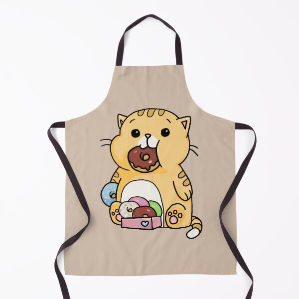 Item preview, Cat Eating Donuts Digital Drawing - Funny Kawaii Animals designed and sold by ViewerEqualsPhoton.
