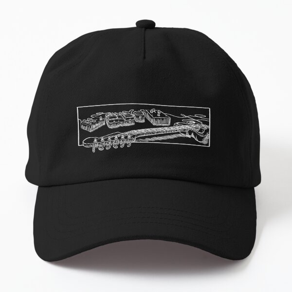Guitar and Pedals (White and Black) Dad Hat