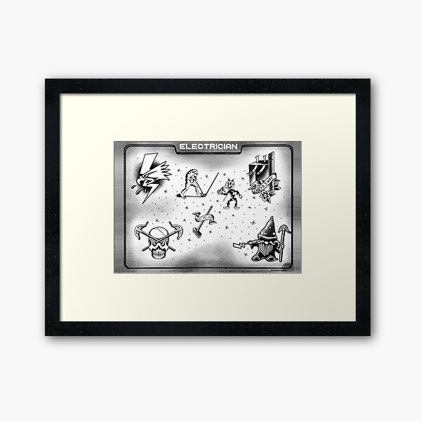 Item preview, Electrician tattoo flash  designed and sold by Localnonunion.